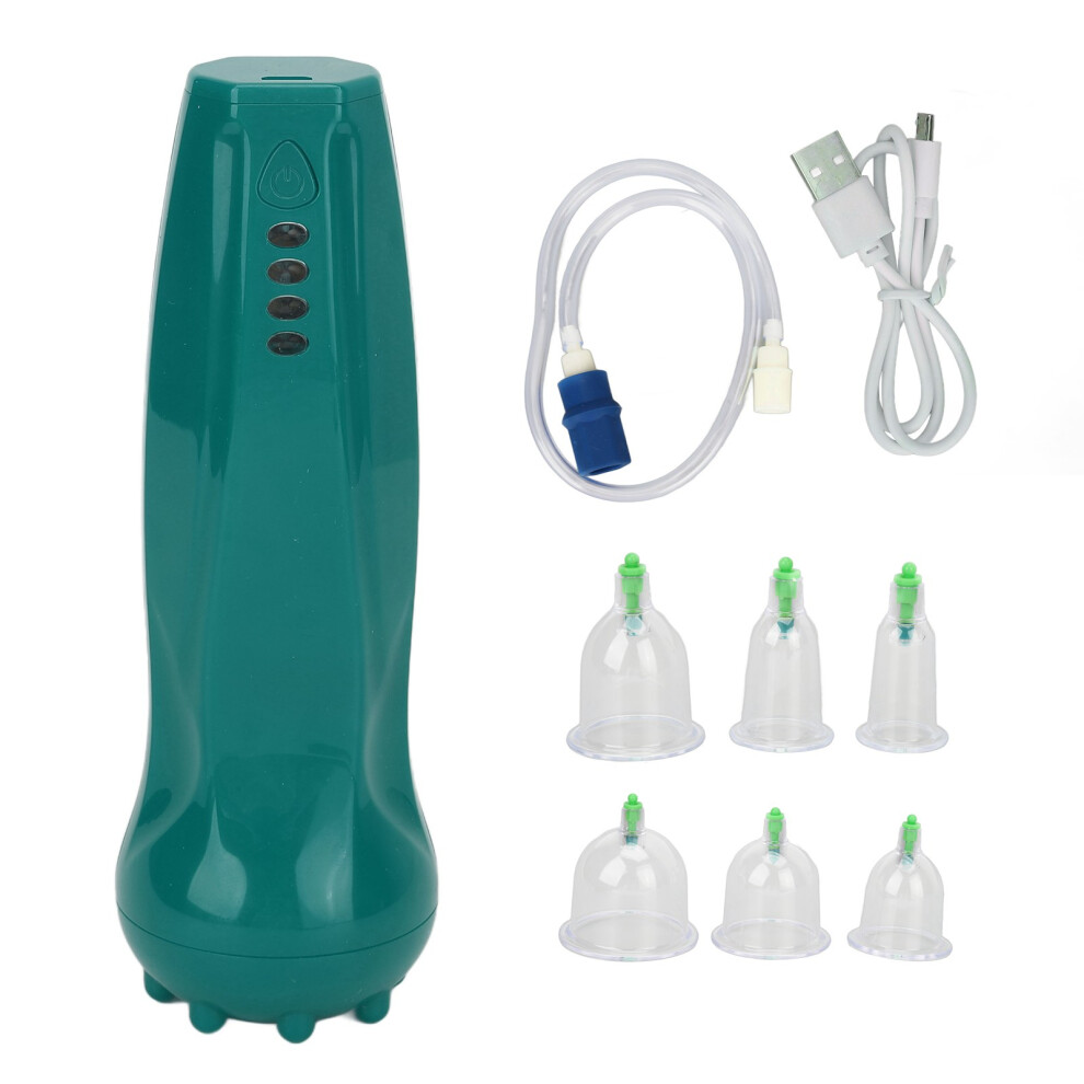 (Green) Electric Vacuum Cupping Massager 4-Level Smart Therapy Green