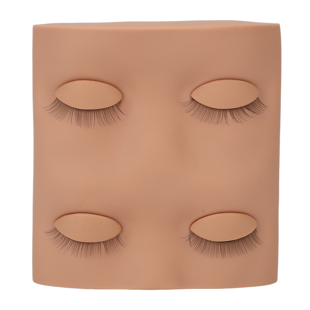 (Skin Color) False Eyelashes Extension Mannequin Head Removable Eyelids Training