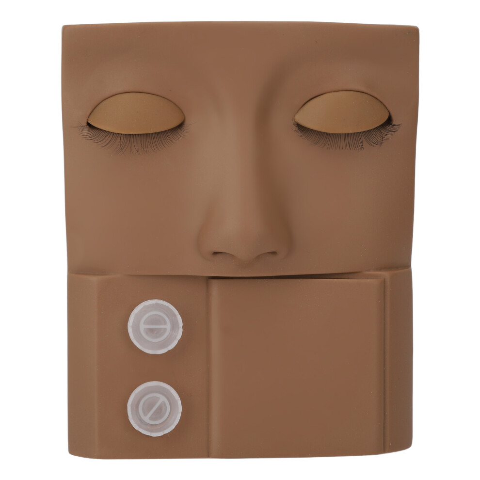 Pink (Coffee) Lash Mannequin Head Replaceable Eyelid Practice Makeup Pvc