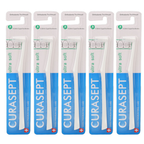 (White) 5x Soft Tuft Toothbrush Orthodontic Patients