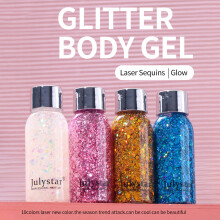 Julystar 30ml Klebender Glitzer-Gel für Gesicht, Körper & Nägel