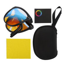 (Black) Farbsichtige Brille Rot-Grün-Korrektur Faltbar Transparent