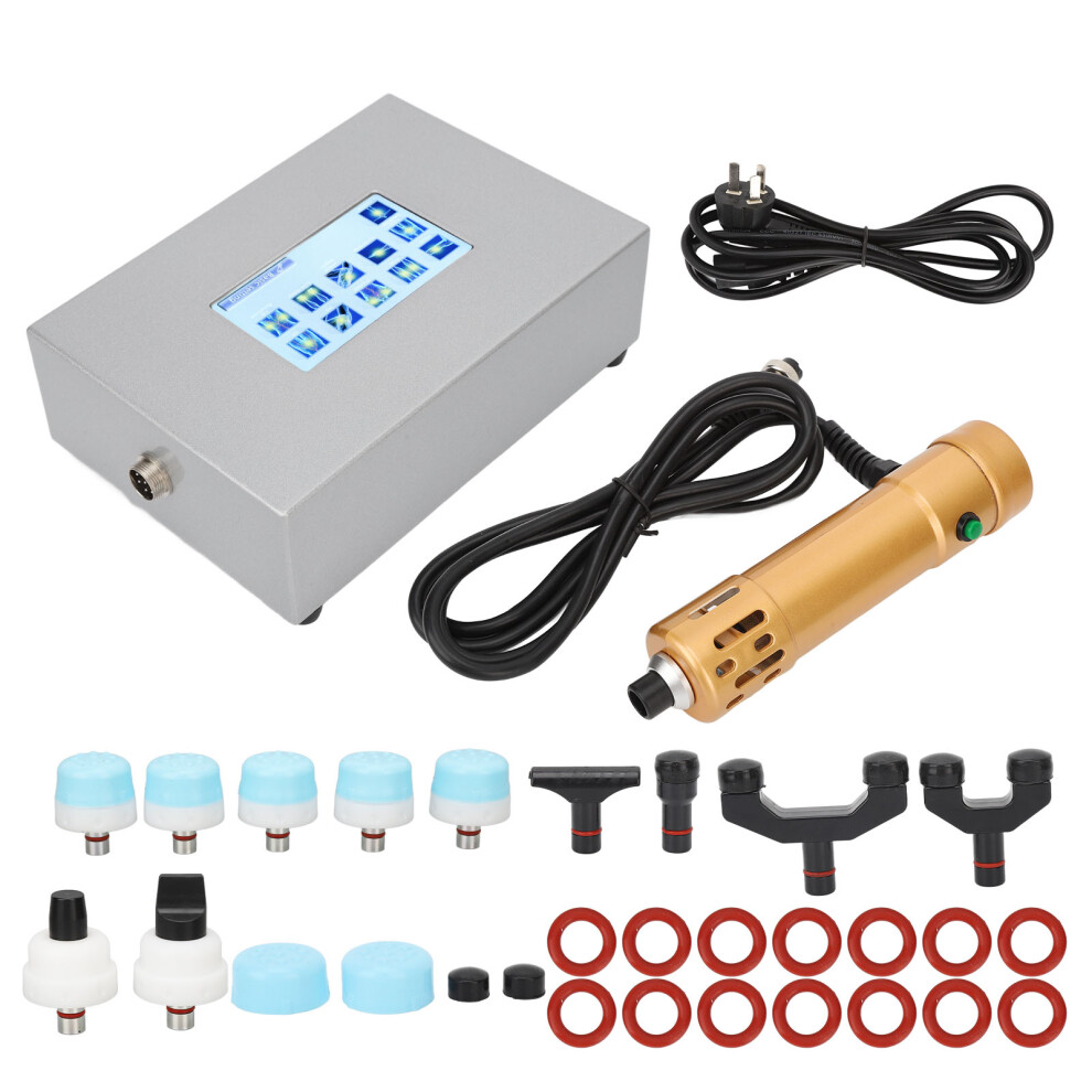 (AU Plug) ED Shockwave Therapy Machine Gold 11 Massage Heads 100-240V AU Plug