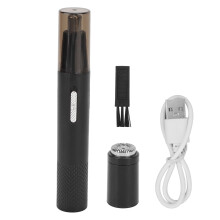 (Black) Elektrischer Nasenhaartrimmer 2-in-1 USB wiederaufladbar