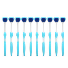 (Blue) 10 Raschiettori Lingua Silicone Azzurri
