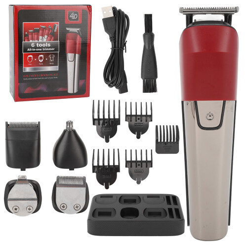 6 in 1 Cordless Waterproof Beard Trimmer for Men