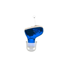 (Red Left Ear) Invisible In-Canal Hearing Amplifier Skin Color Left Ear