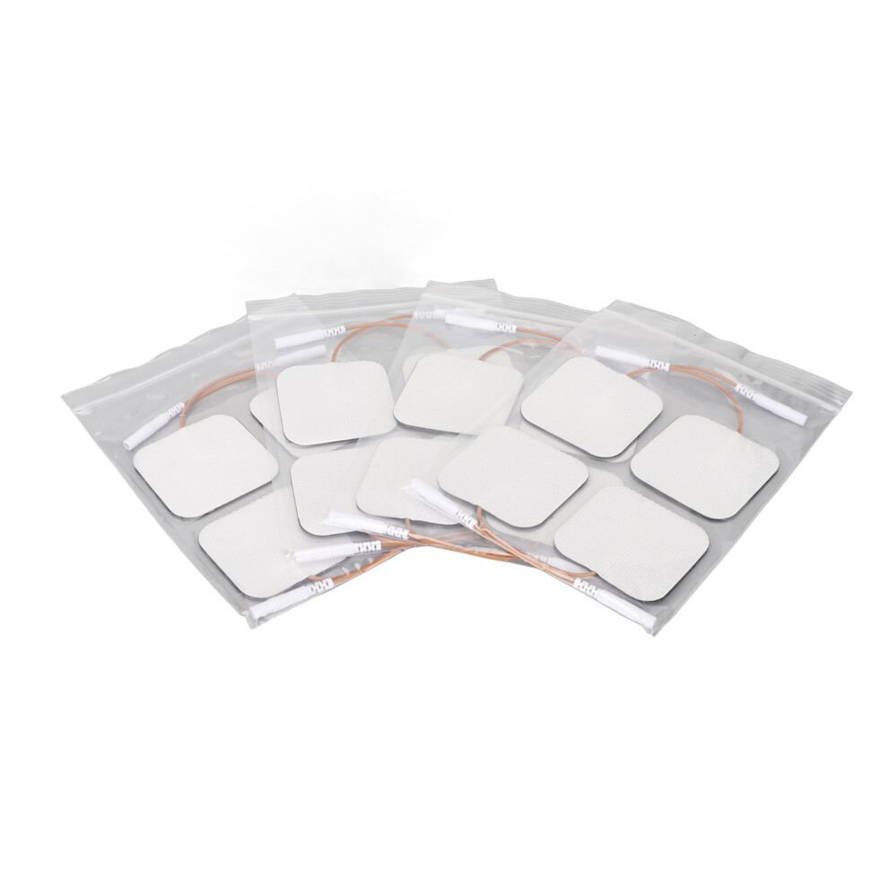 (2.5mm / 0.1in Port) 16pcs Reusable Square Electrode Pads 2 Inch 2.5mm/0.1in Port