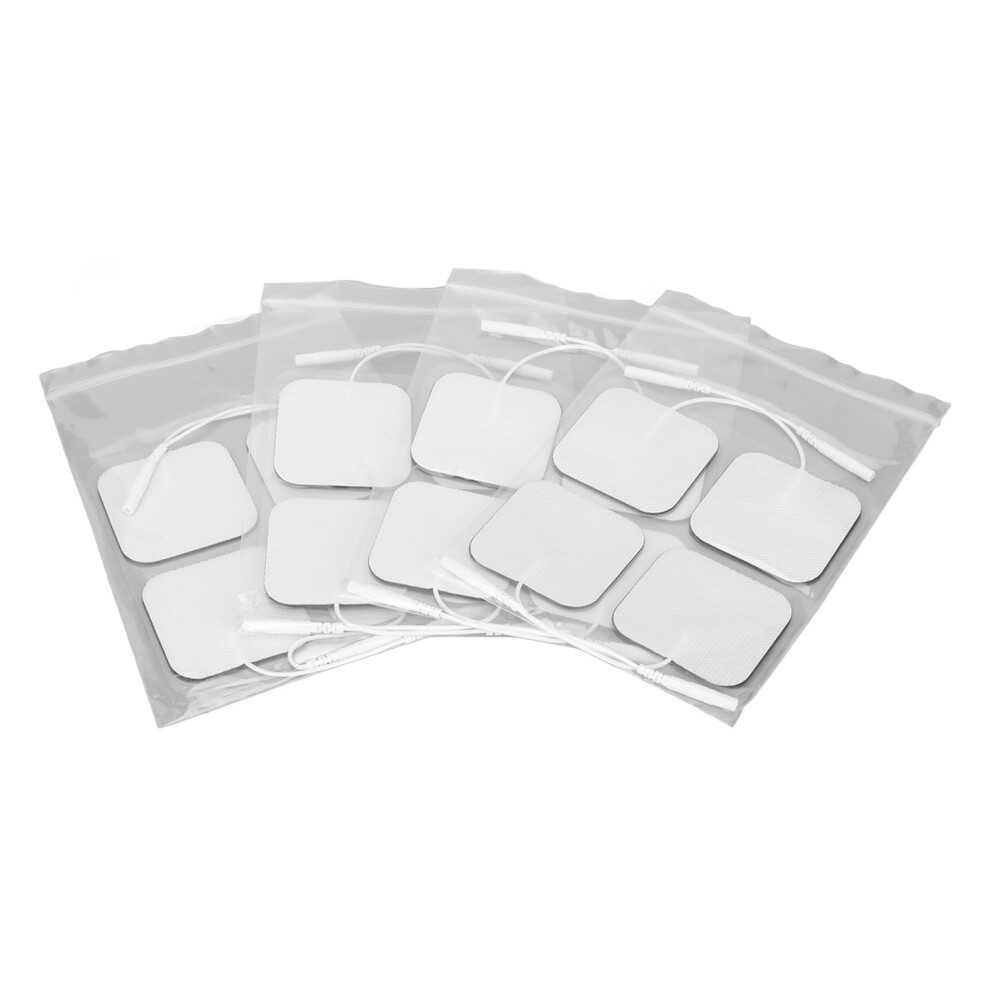(2mm / 0.08in Port) 16pcs Reusable Square Electrode Pads 2 Inch 2.5mm/0.1in Port