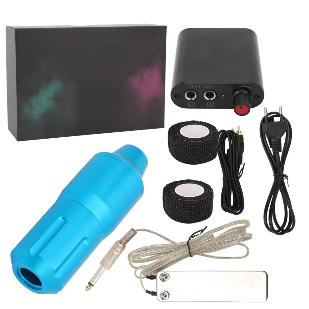 (EU Plug) Rotary Tattoo Pen Kit Portable Liner Shader Power Supply 90-265V US
