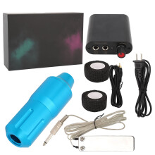 (US Plug) Rotary Tattoo Pen Kit Portable Liner Shader PSU 90-265V US