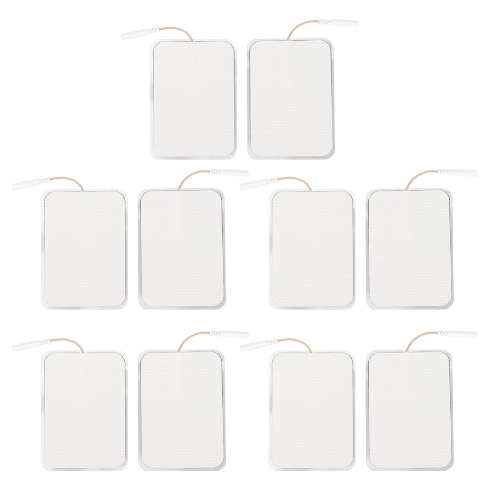 (Aperture 2.5mm/0.098in) 10Pcs 7x10cm Reusable TENS Electrode Pads 2.5mm Hole