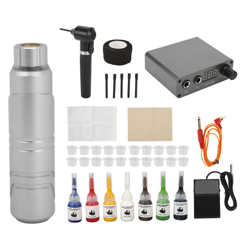 (EU Plug) Tattoo Pen Kit Liner Shader Pro w/ Pedal 1