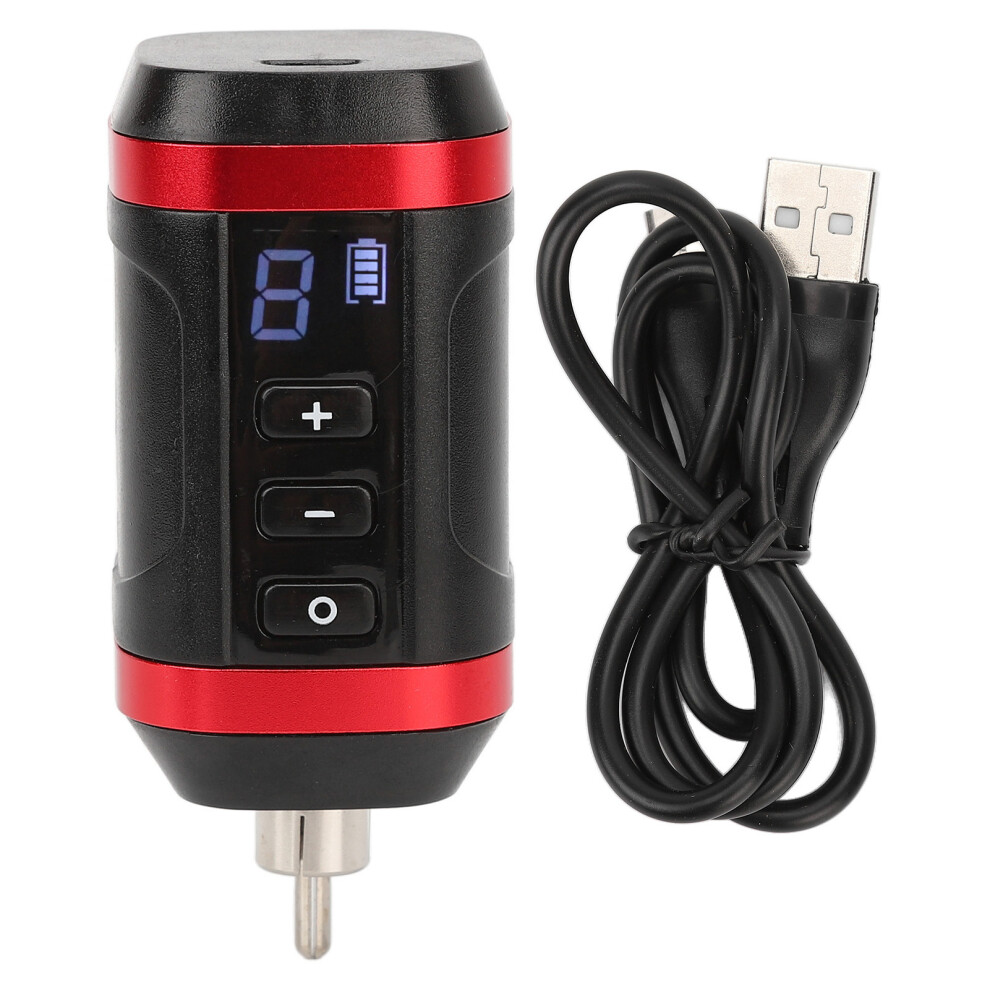(Red) Rca Tattoo Power Supply Cordless Usb 1800Mah Lcd Adjustable Red 461605526300
