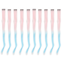 (Pink Gradient Sky Blue) 10 Stk. Dunkelblau-Lichtblau Synthetik-Haarstück