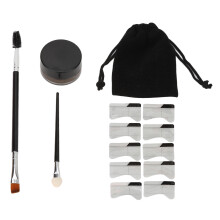(Light Brown) Wasserfeste Brauen-Schablone Trio-Set, Matt, Hellbraun