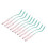 (Pink Gradient Grass Green) 10pcs Rose Purple Gradient Hair Clip Long 2