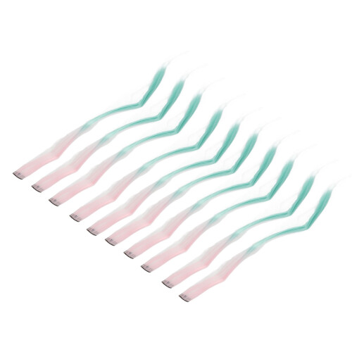 (Pink Gradient Grass Green) 10pcs Rose Purple Gradient Hair Clip Long 1