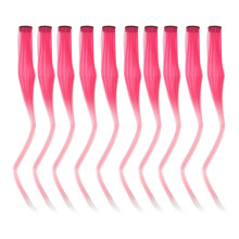 (Red Pink) 10 Stufen Haarverlängerung lang gerade rot-pink Cosplay