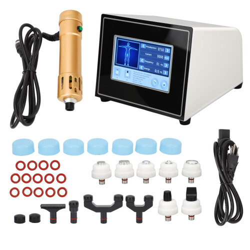 (US Plug) ED Treatment Shockwave Therapy Machine Pro 100-240V Gold US Plug