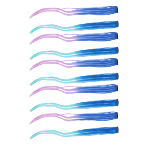 10pcs Colorful Blue-Purple Gradient Hair Extensions 1