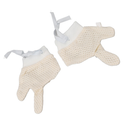 (S) Mesh Baby Mittens Scratch Free Drawstring Unisex Newborns 2