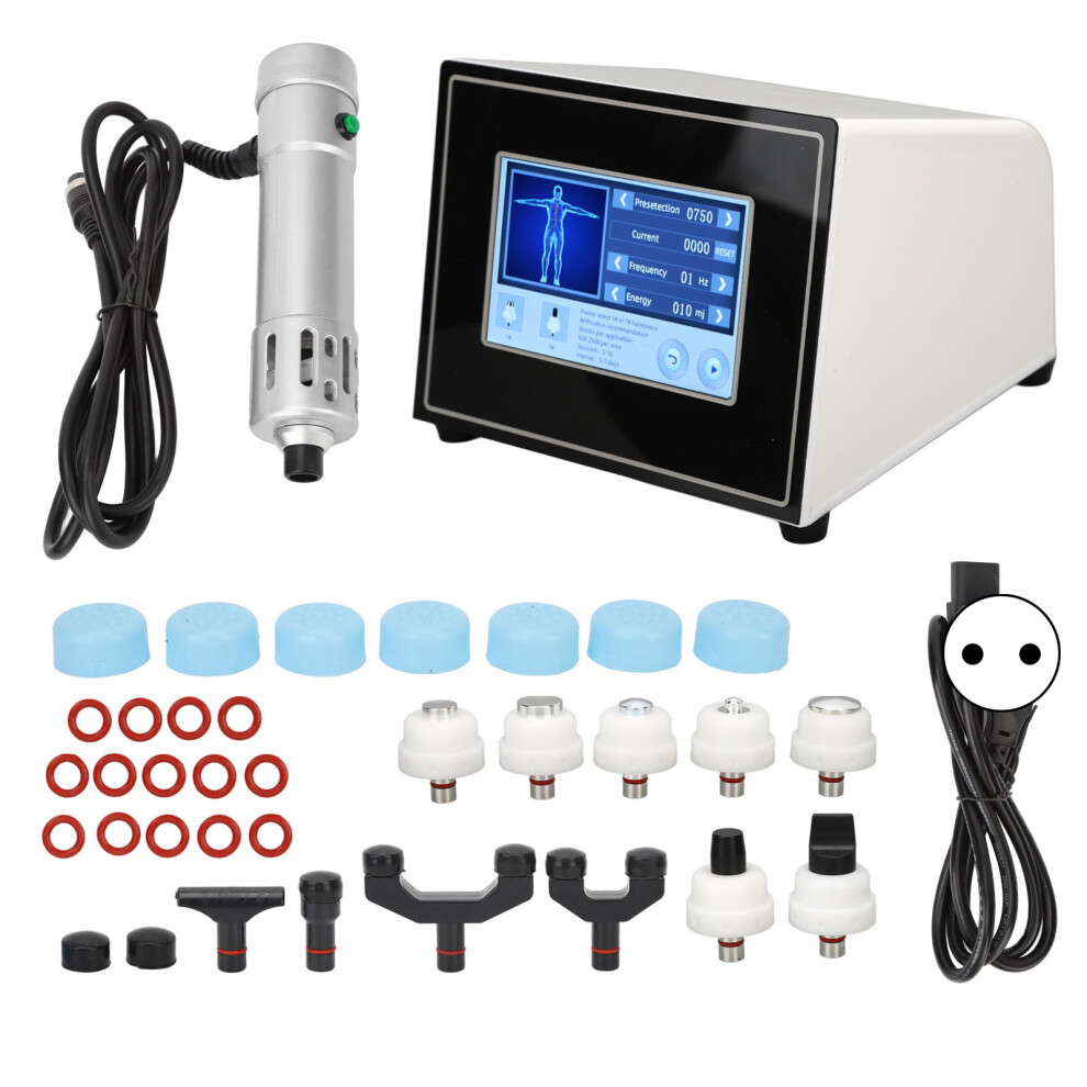 (EU Plug) Shockwave Therapy Machine Adjustable ED Treatment Silver 100-240V EU