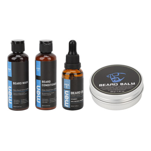 Bartwachstums-Set: feuchtigkeitsspendendes Shampoo, Conditioner & Öl 1