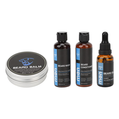 Bartwachstums-Set: feuchtigkeitsspendendes Shampoo, Conditioner & Öl 2