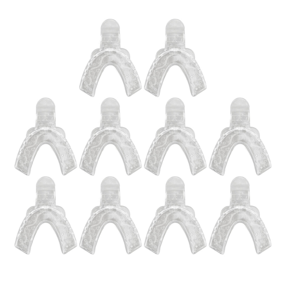 (Lower Teeth) 10pcs Transparent Perforated Dental Impression Tray Upper