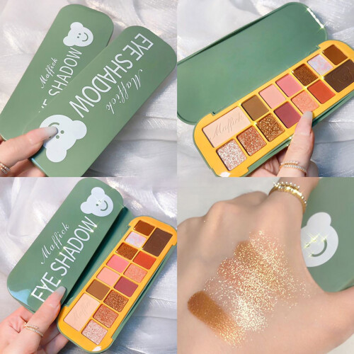 (02) 14 Farben Lidschattenpalette Perlmutt Glitzer Matt