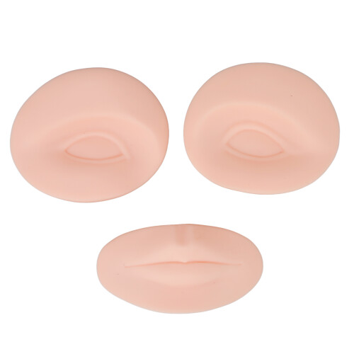 3x Make-up-Trainingsmodell 3D Augenbraue/Lippe Silikon