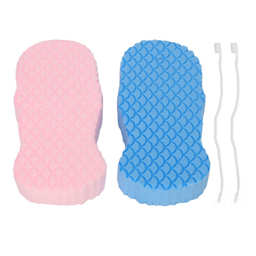 2x 3D Reusable Bath Exfoliating Shower Sponge Adult/Kid