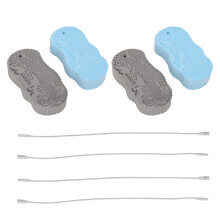 3D-PVA-Exfoliierungsbadeschwamm, konkav/konvex, mit Lanyard, 4 Stk.