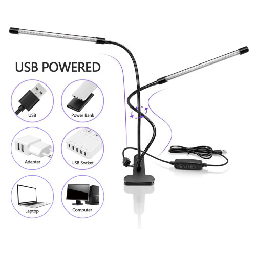 LED UV Nagellampe 20W mit Clip, 10-Stufen Dimmer