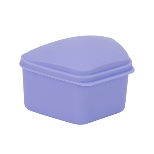 (Purple) Trapezoid Orthodontic Retainer Case Portable Denture Storage Blue 2