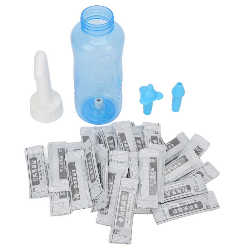 Nasal Irrigation Set 300ml Nose Rinse Cleaner Bottle with Salt 0.1oz