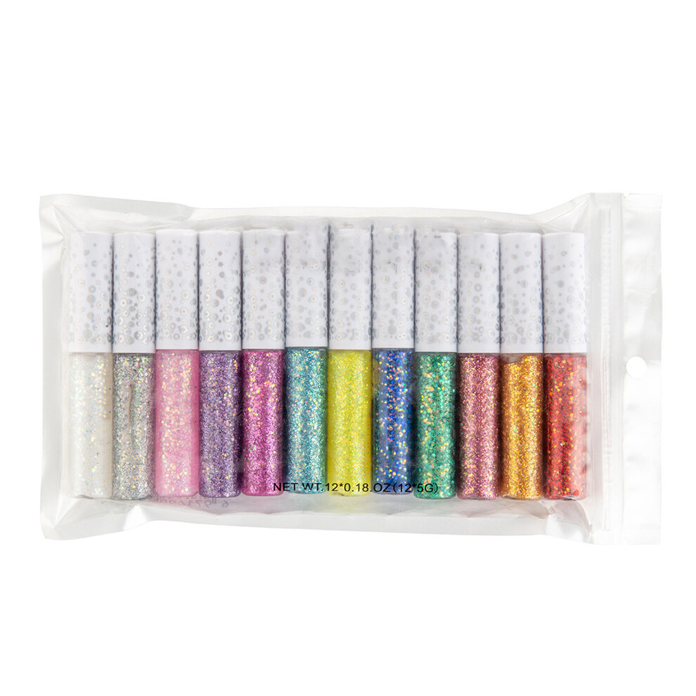HANDAIYAN 12 Color Glitter Liquid Eyeliner Eyeshadow Set