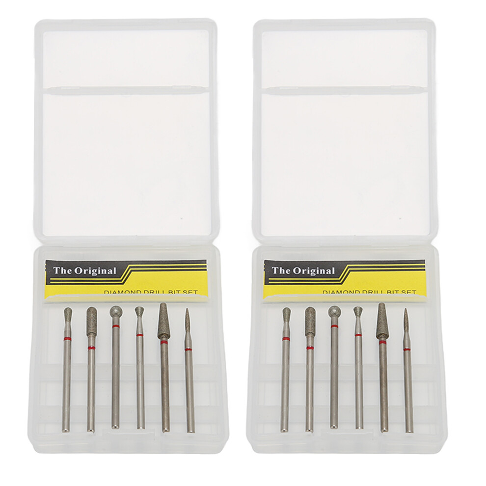 12Pcs Diamond Nail Drill Bits Manicure Rotating Head Grinding