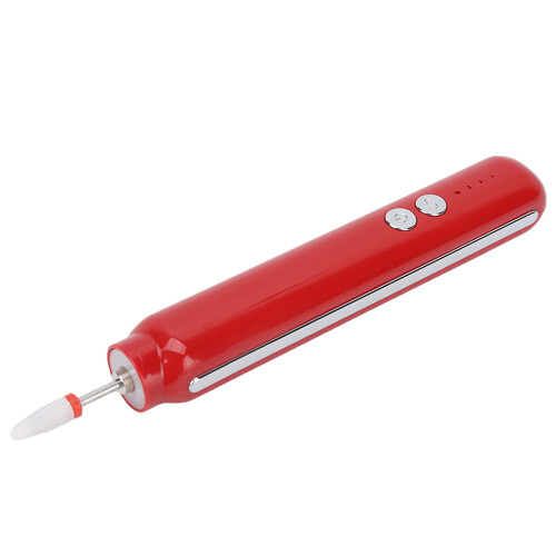 (Red) USB Nail Drill 3-Speed Portable Electric File 2