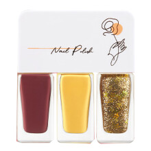 (T01) 3x Wasserbasiertes Nagellack Set Abziehbar Schnell Trocknend T19