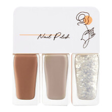 (T05) 3x Wasserbasiertes Nagellack Set Abziehbar Schnell Trocknend T19