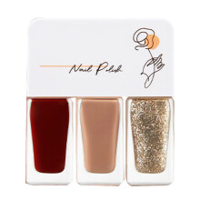 (T02) 3x Wasserbasiertes Nagellack Set Abziehbar Schnell Trocknend T19