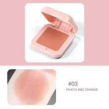 (03 Pink Orange) Natürliches Rouge-Puder, langanhaltend, pink mit Pinsel