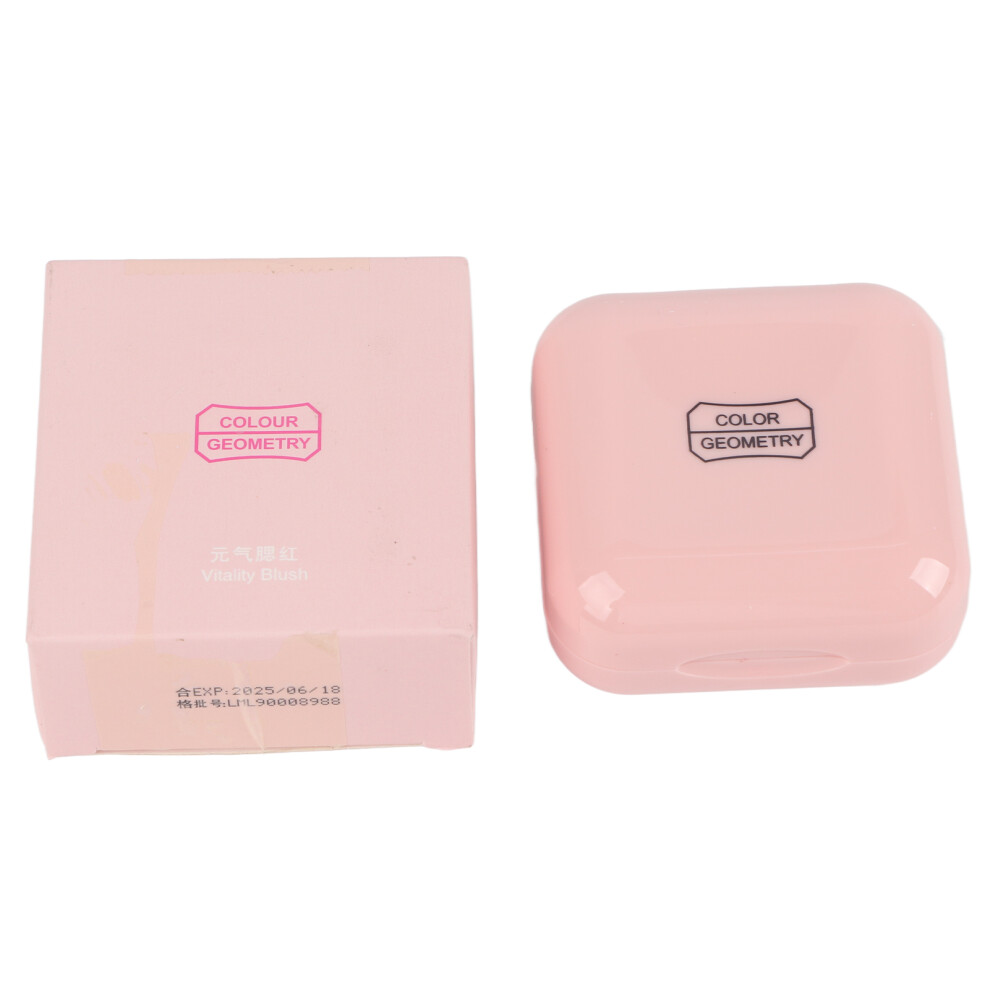 (02 Peachy) Face Blusher Natural Fine Powder Long Lasting Pink with Brush