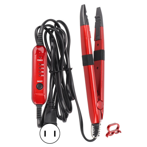 (US Plug 110V) Haarverlängerungsbügeln mit Temp-Regler, EU-Stecker 220-240V