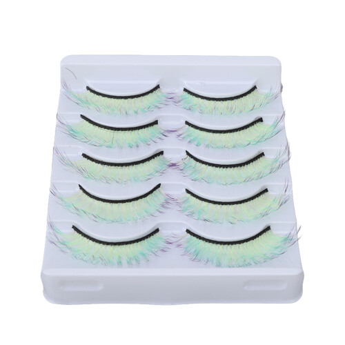 (AG03) 5x bunte Wimpern, lang, dramatisch, Farbverlauf