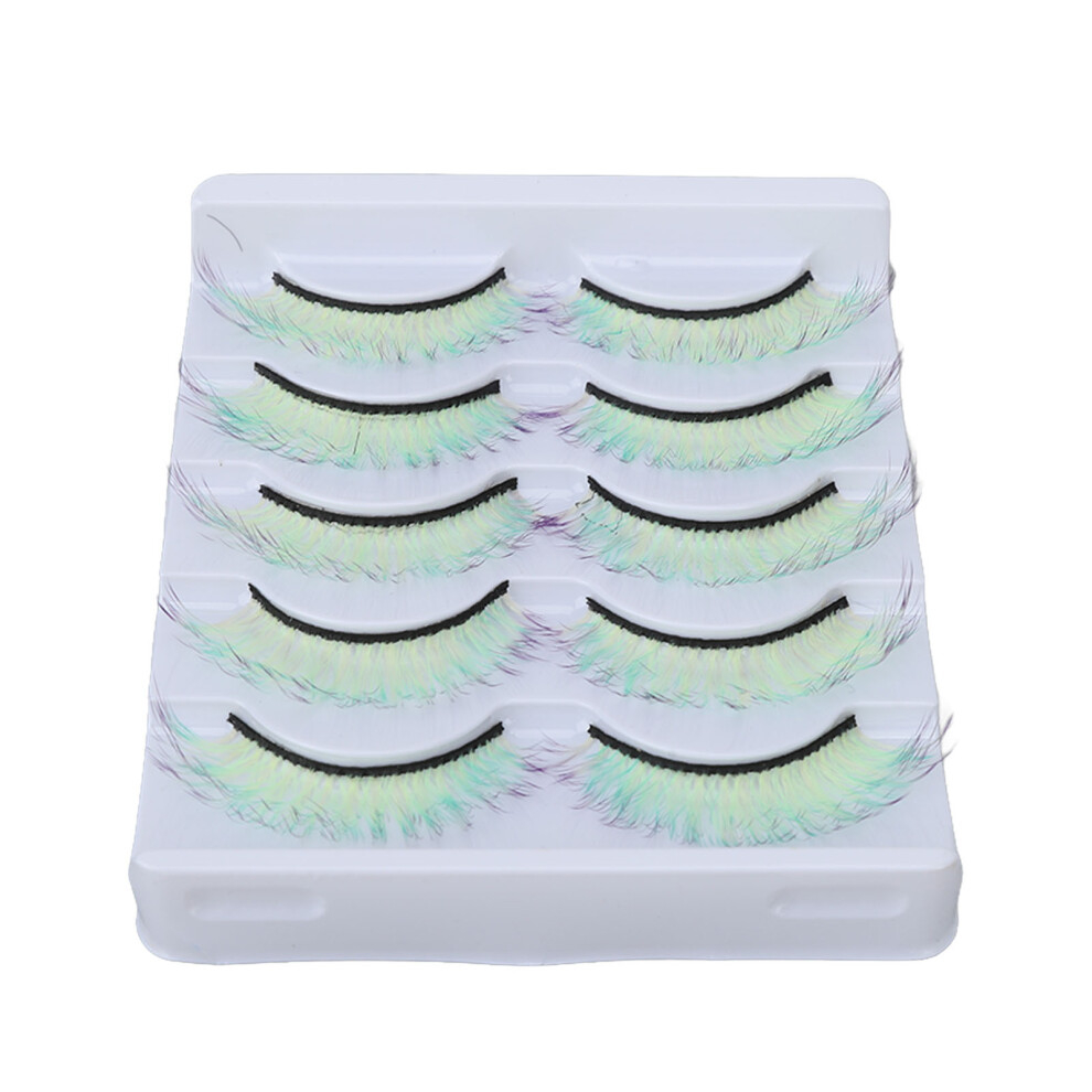 (AG03) 5pcs Colorful False Eyelashes Long Dramatic Gradient