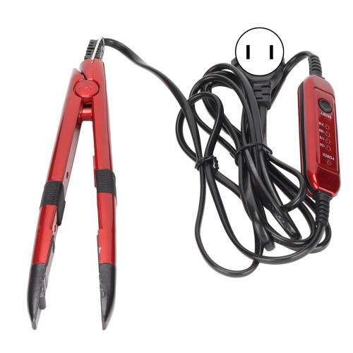 (US Plug 110V) Haarverlängerungsbügeln mit Temp-Regler, EU-Stecker 220-240V 1