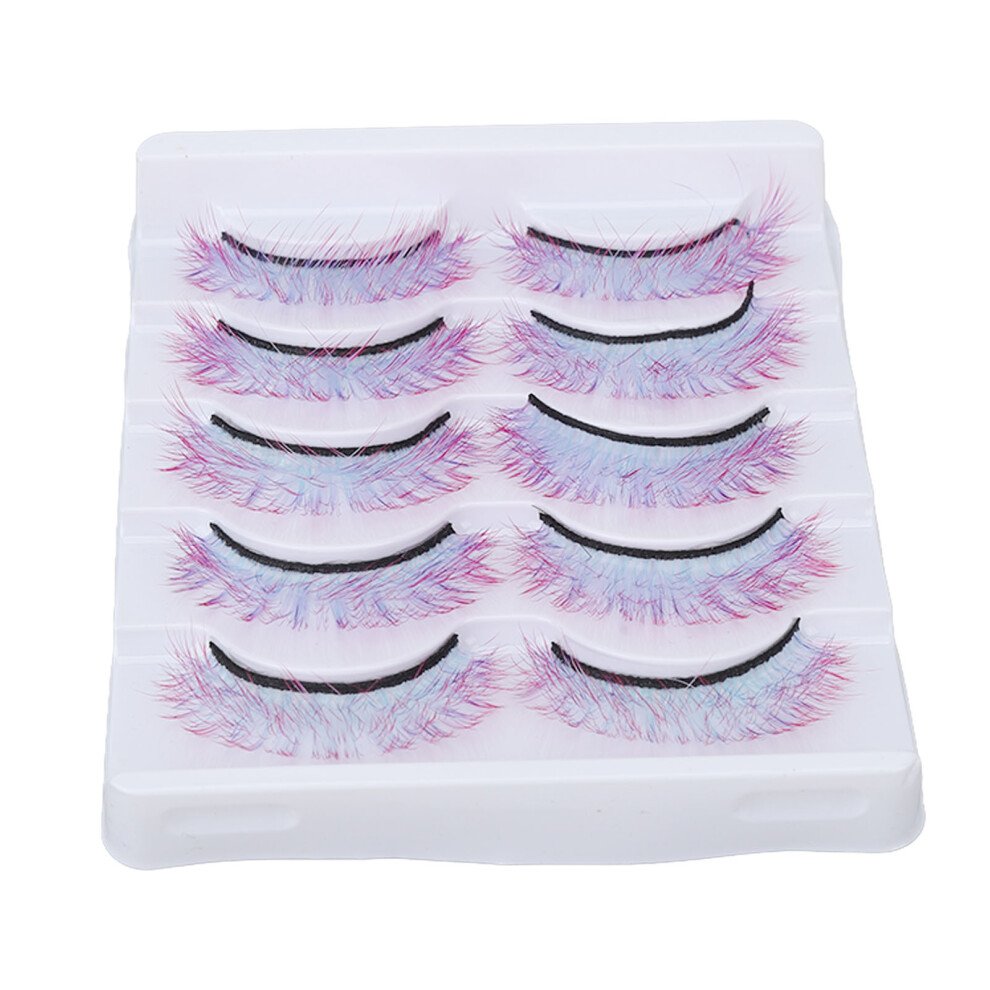 (AG02) 5pcs Colorful Gradient False Eyelashes 3D Curling AG02